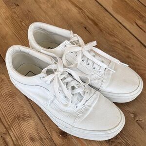 Vans White Low-Top Canvas Sneakers